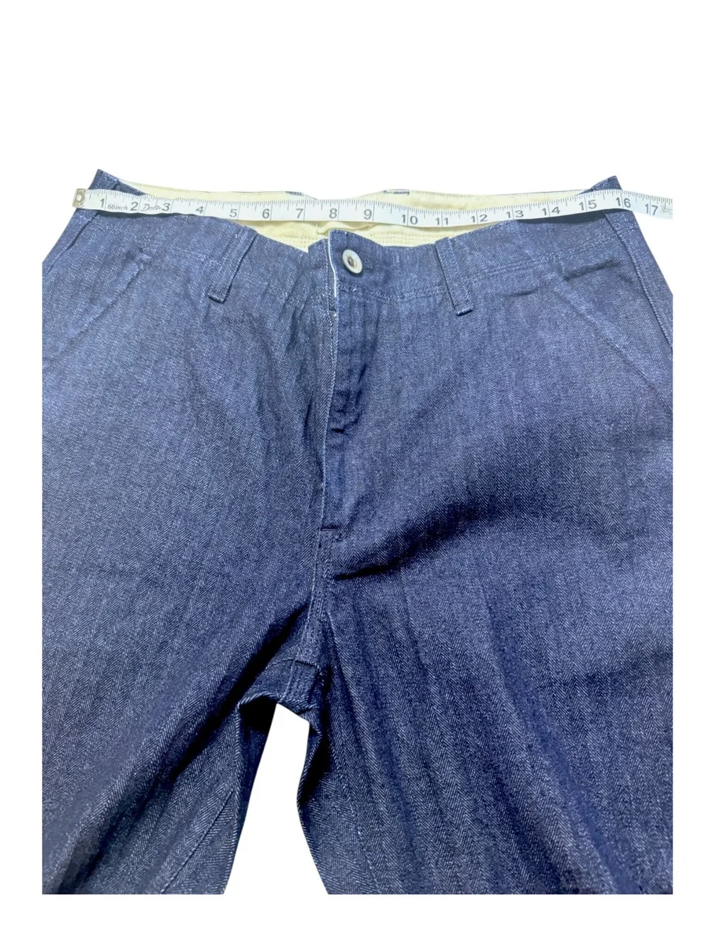 Taylor Stitch Morse Pant Washed Indigo Stripe Organic Cotton Tailored 32x34